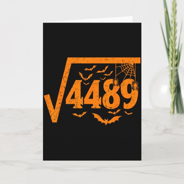 Tarjeta Square Root 4489 Funny Halloween Meme 67 Math Teac (Anverso)