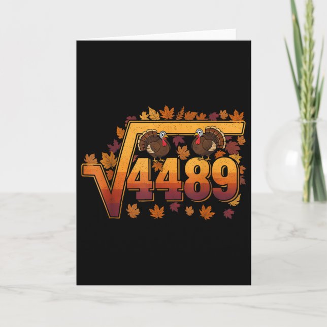Tarjeta Square Root 4489 Funny Thanksgiving Meme 67 Math T (Anverso)