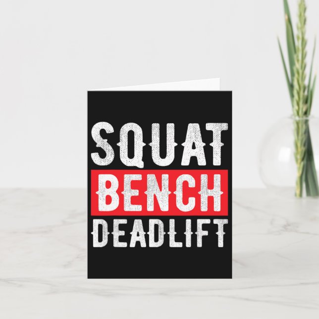 Tarjeta Squat Deadlift Bench Bodybuilding Weight Training (Anverso)