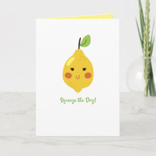 Tarjeta Squeeze the Day Punny Lemon Personalizado Interior