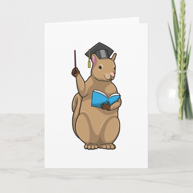 Tarjeta Squirrel as Teacher with Book (Anverso)
