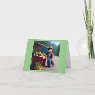 Tarjeta Squirrel Farmer Roadside Stand