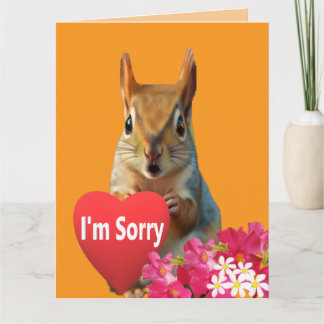 Tarjeta Squirrelly Sweet Heart Apology Card
