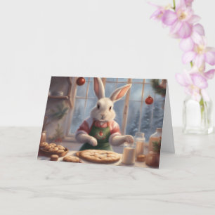 Tarjeta Sr. Bunny Hornea Galletas de Navidad de temporada