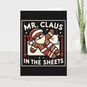 Tarjeta Sr. Claus en las sábanas Sra. Claus en las calles