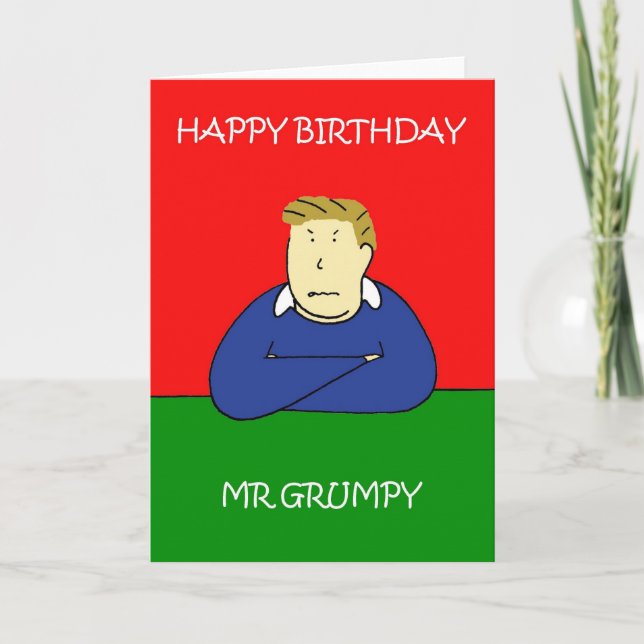 Tarjeta Sr. Grumpy Feliz Cumpleaños (Anverso)