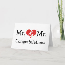 Tarjeta Sr. y Sr. Love Heart Wedding Congratulations