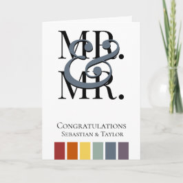 Tarjeta Sr. y Sr. Rainbow Gay Boda Felicitaciones