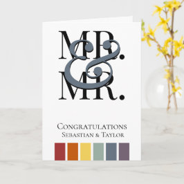 Tarjeta Sr. y Sr. Rainbow Gay Boda Felicitaciones
