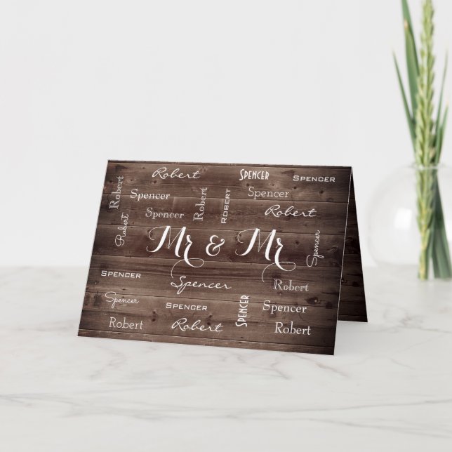 Tarjeta Sr. y Sr. Rustic & Romantic Boda (Anverso)