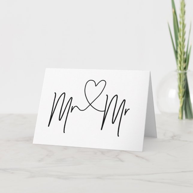 Tarjeta Sr. y Sr. Wedding Day Card Boda gay (Anverso)