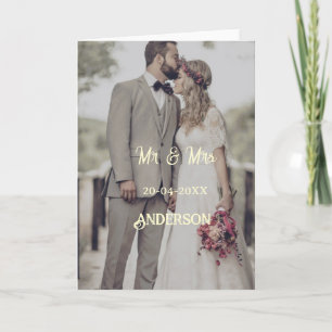 Tarjeta Sr y Sra agregar nombre de familia foto fecha boda