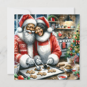 Tarjeta Sr y Sra Claus Navidad personalizada linda