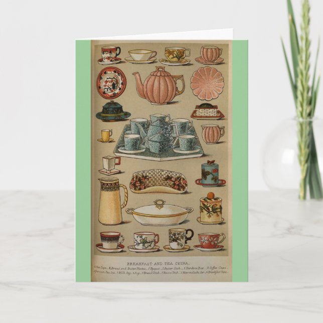 Tarjeta Sra. Beeton Breakfast Tea China Crockery (Anverso)