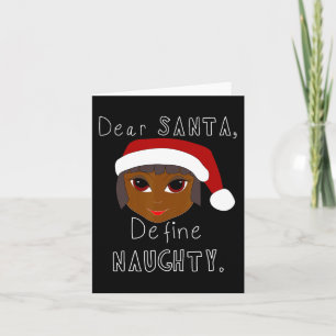 Tarjeta Sra. Claus negra define a familia negra traviesa d