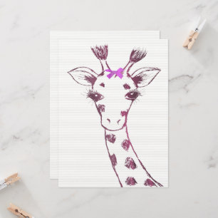 Tarjeta Sra. Giraffe Cute Diseño Sarcástico