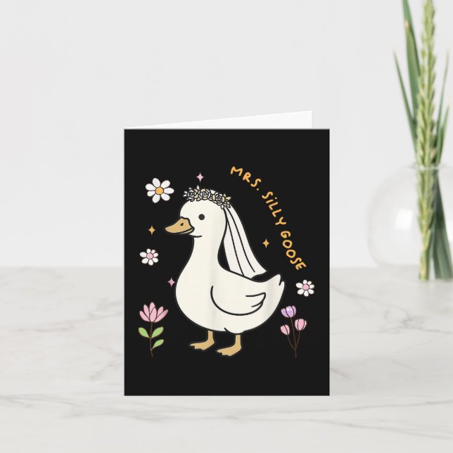 Tarjeta Sra. Silly Goose Bride Para Ser Boda Bride Groom M (Anverso)