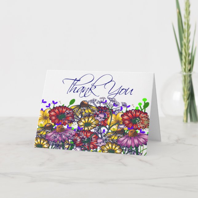Tarjeta Sra. Taylor Wildflower Gracias Card (Anverso)