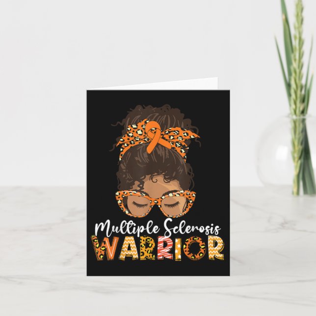 Tarjeta Sra. Warrior Messy Bun - Esclerosis múltiple A (Anverso)