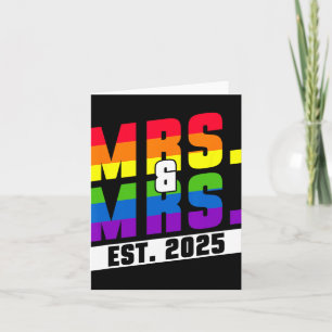 Tarjeta Sra. Y Sra. Est. 2025 - Boda del orgullo gay