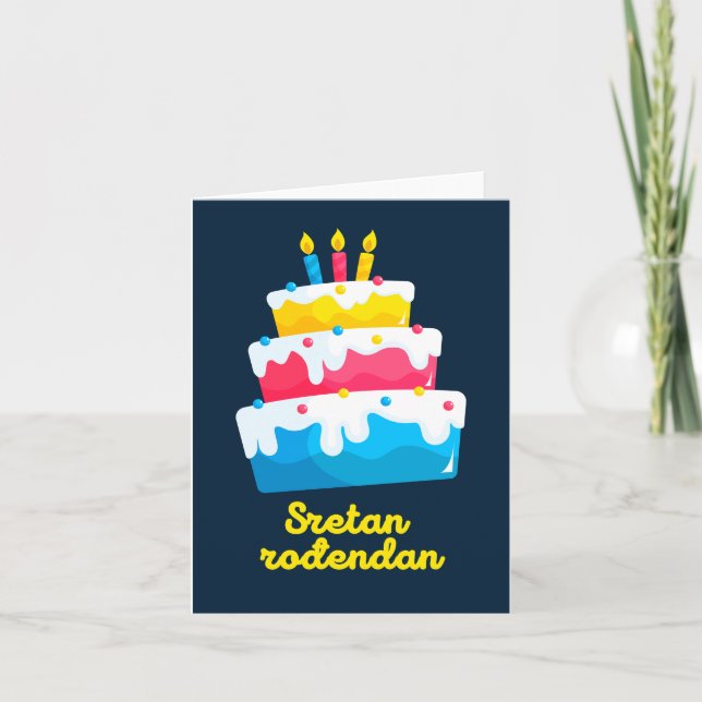Tarjeta Sretan rođendan, croata Feliz cumpleaños (Anverso)