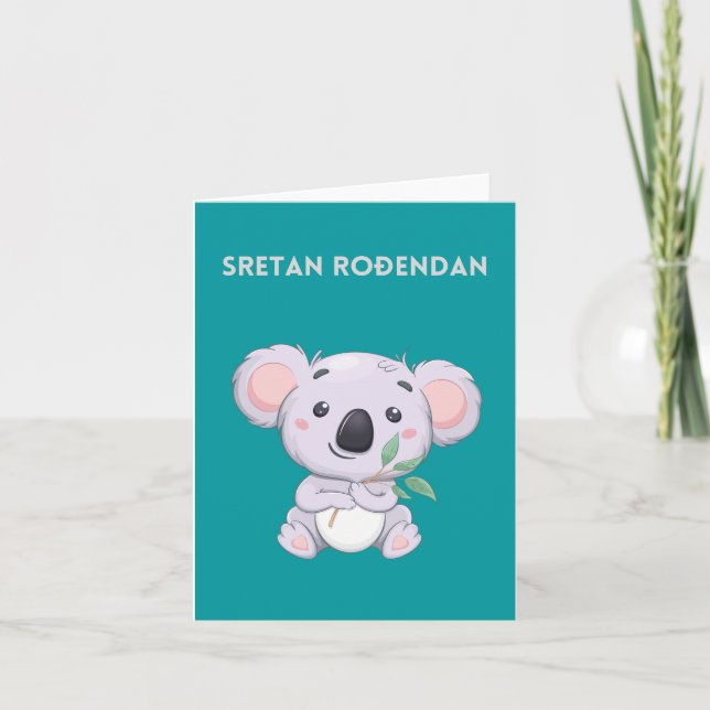 Tarjeta Sretan rođendan, croata Feliz cumpleaños (Anverso)