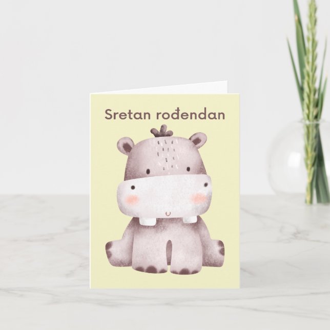 Tarjeta Sretan rođendan, croata Feliz cumpleaños (Anverso)