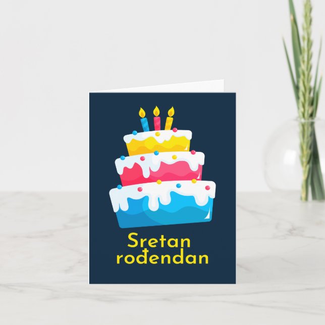 Tarjeta Sretan rođendan, croata Feliz cumpleaños (Anverso)