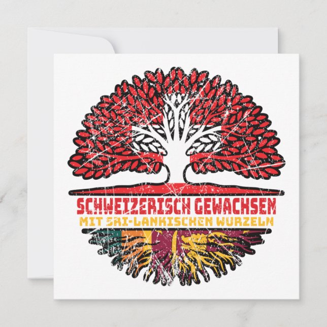 Tarjeta Sri Lanka Sri-Lankisch Schweizer Schweiz Baum (Anverso)
