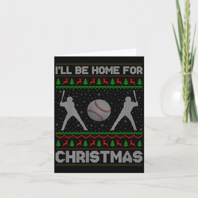 Tarjeta Srty Baseball Player Ugly Christmas Sweaters Xmas  (Anverso)