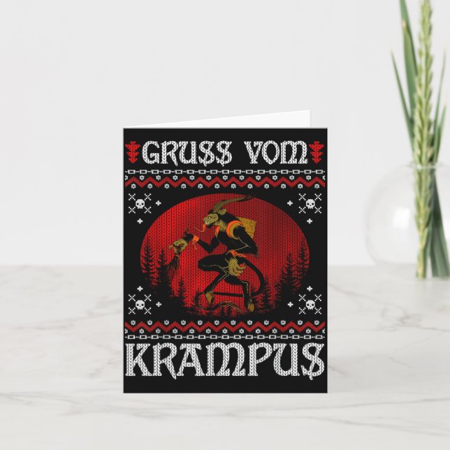 Tarjeta Ss Vom Krampus Christmas Evil Xmas Horror Ugly Swe (Anverso)