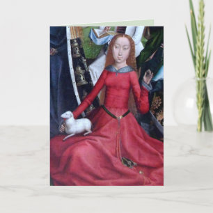 Tarjeta St. Agnes with Her Lamb (detalle; M 070)