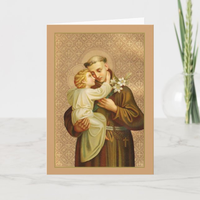 Tarjeta St Anthony del bebé Jesús de Padua (Anverso)