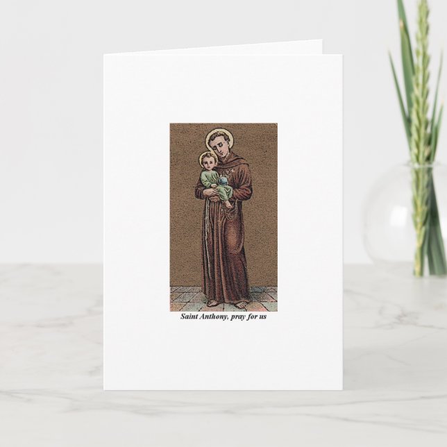 Tarjeta St Anthony ruega para nosotros (Anverso)