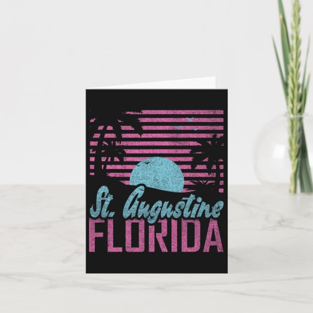Tarjeta St. Augustine Florida Fl Cítrico Estado Miami Vibe (Anverso)