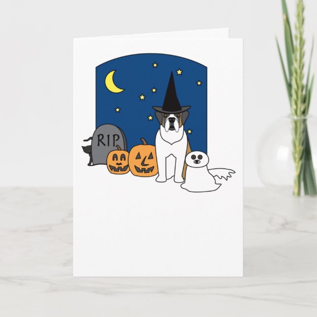 Tarjeta St Bernard Halloween (Anverso)