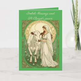 Tarjeta St Brigid and White Cow