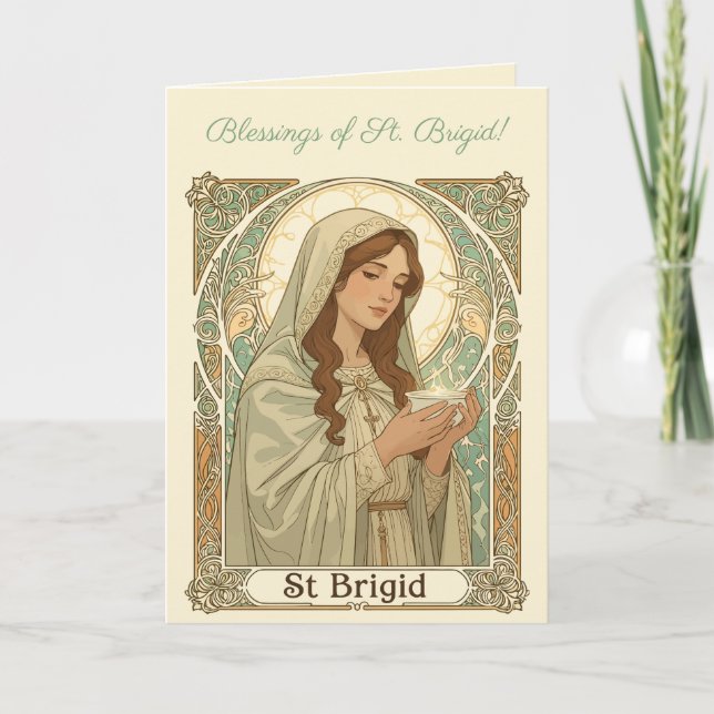 Tarjeta St Brigid The Patron Of Dairy Workers (Anverso)