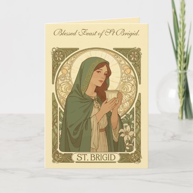 Tarjeta St Brigid The Patroness of Dairy Production (Anverso)