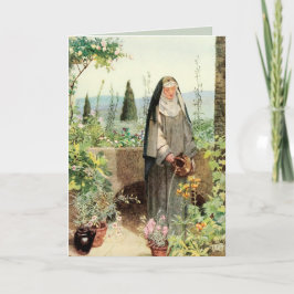 Tarjeta St Clare of Assisi Watering Flowers (M 065
