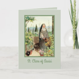 Tarjeta St Clare of Assisi Watering Flowers (M 065