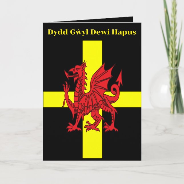 Tarjeta St Davids Cross And Welsh Dragon Heraldry Design (Anverso)