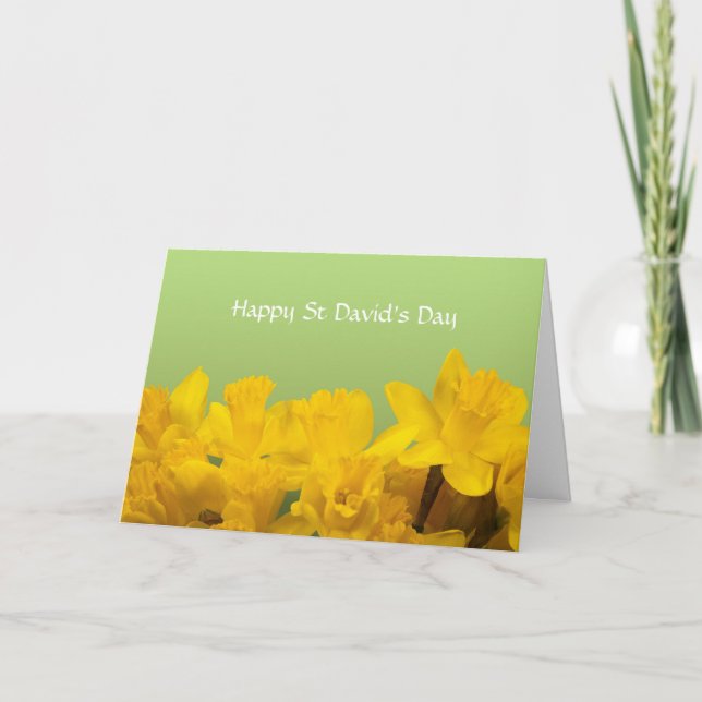 Tarjeta St David's Day Yellow Daffodils Personalized (Anverso)