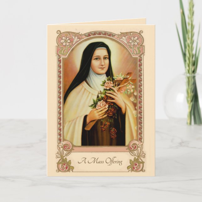 Tarjeta St. de ofrecimiento total católico tradicional (Anverso)