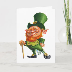 TARJETA ST. DÍA DE PATRICK, CARTA DE ORO