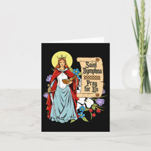 Tarjeta St Dymphna Pety Lily Patrón Saint Mental Health