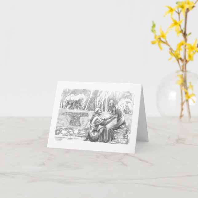 Tarjeta St. Francis and the Leper (flor amarilla)