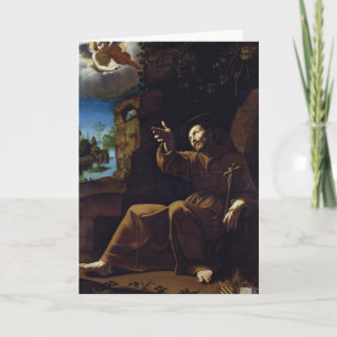 Tarjeta St. Francis of Assisi Consoled by an Angel