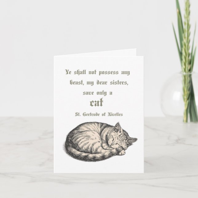 Tarjeta St. Gertrude Of Nivelles Cat Quote Card  (Anverso)