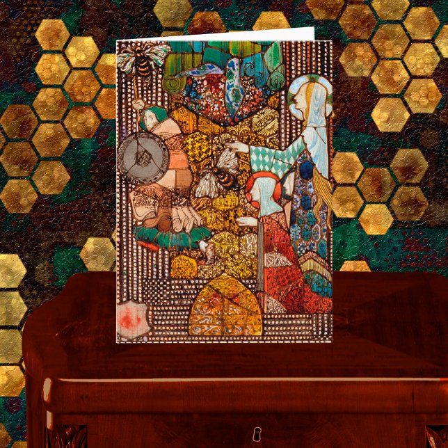 Tarjeta St Gobnait ahuyenta a un ladrón de ganado con abej (Subido por el creador)